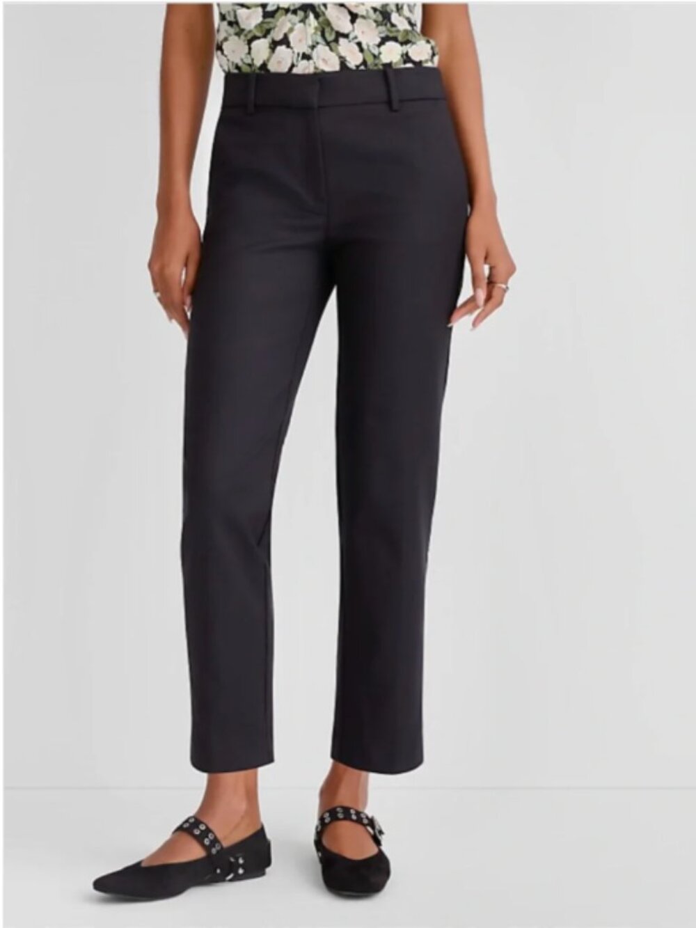 NEW Loft Black Riviera Slim Ankle Dress Pant 2P Petite Trouser